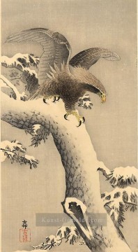 Adler unter Schnee Ohara Koson Japanisch Ölgemälde